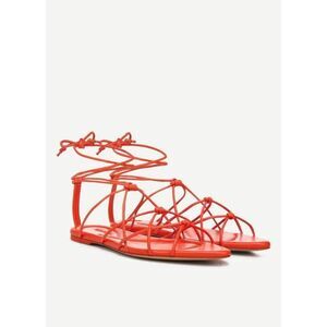 VINCE. Womens Orange Comfort Strappy Kenna Almond Toe Gladiator Sandles 6.5 M